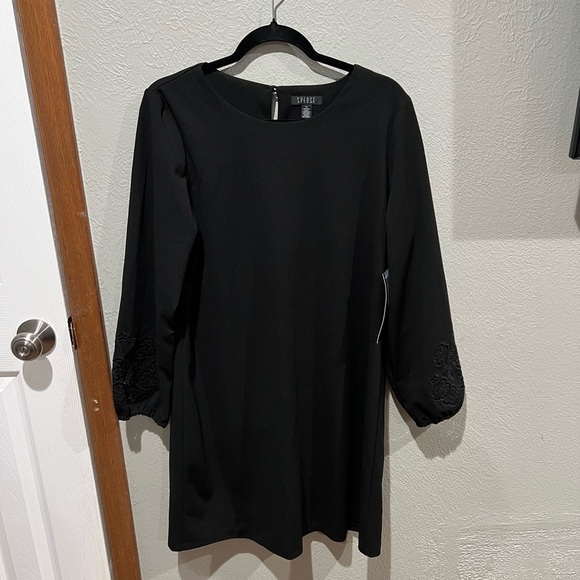 Spense Dresses & Skirts - Spense Black Long Sleeve Dress NWT Cute Detail on Sleeve size 14